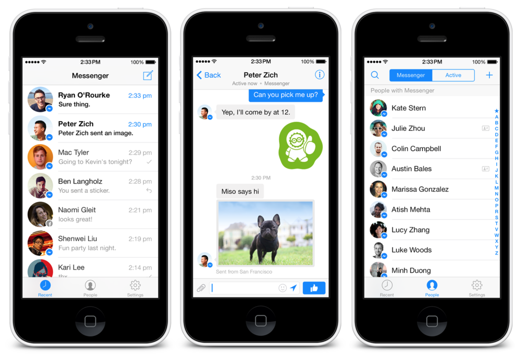 chat with your facebook friends on messenger